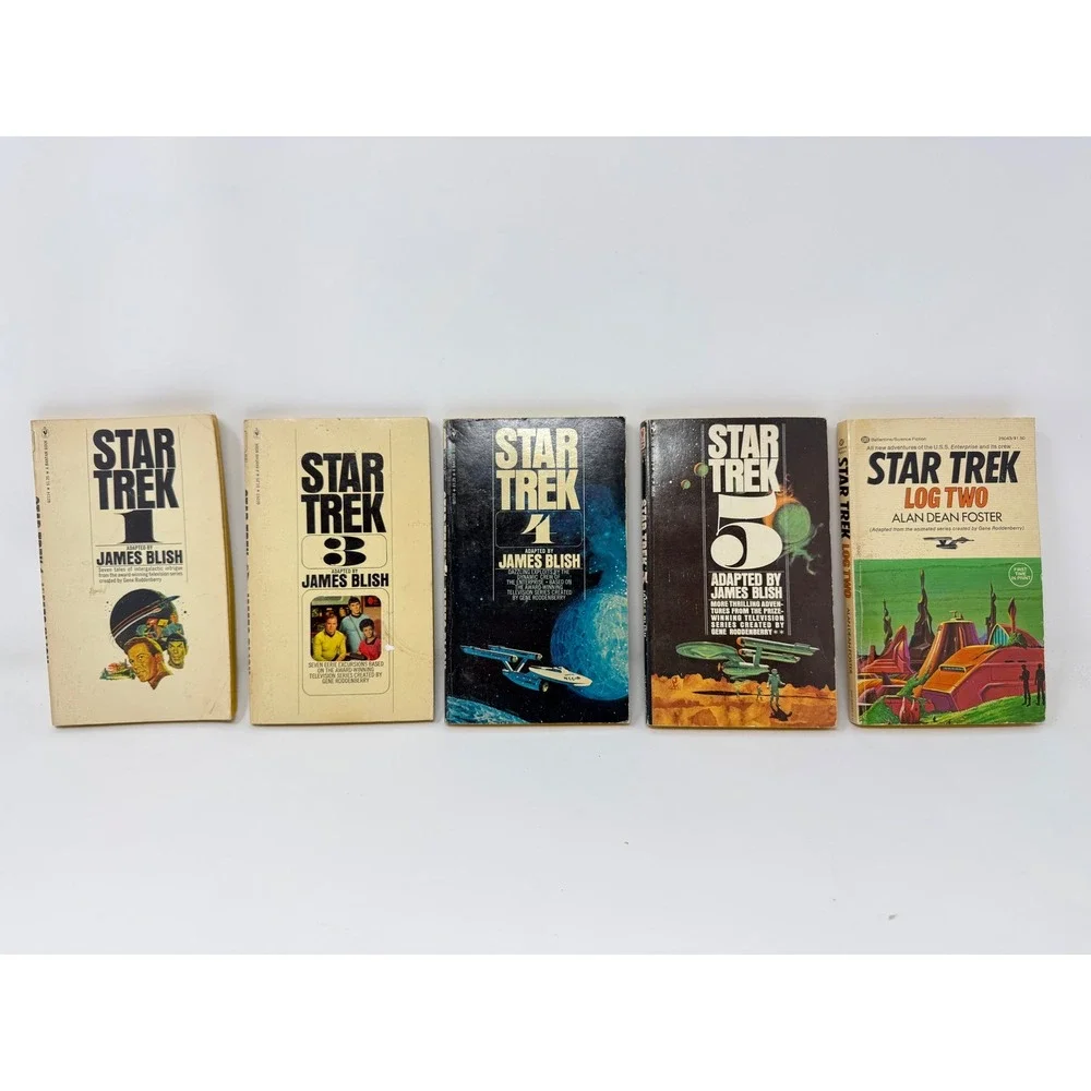 Vintage Star Trek Paperback Book Lot James Blish Alan Dean Foster1 3 4 5 Log Two
